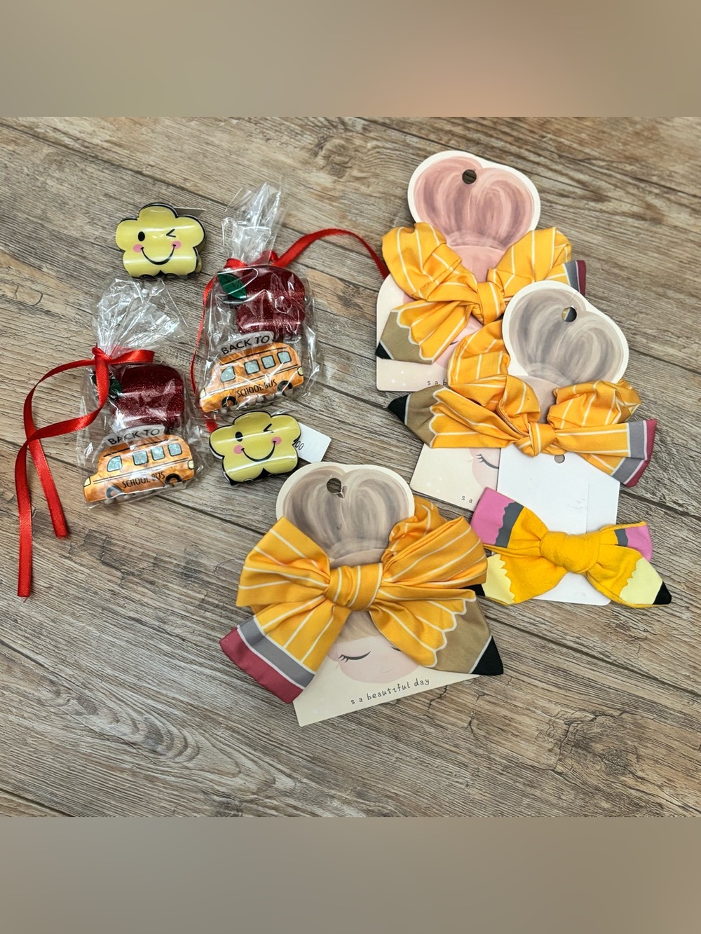 Pencil Hair Bows - small hair clips Lot